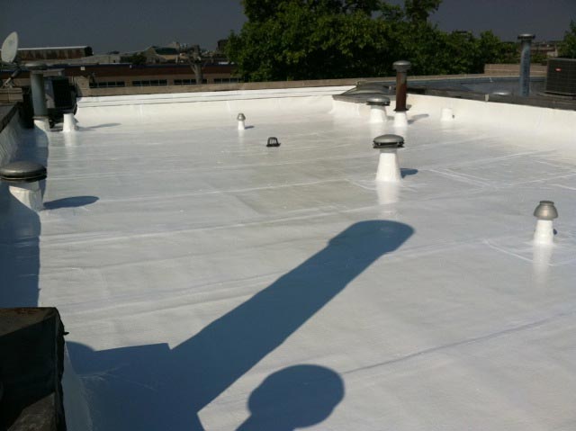 Finished look of roof coating